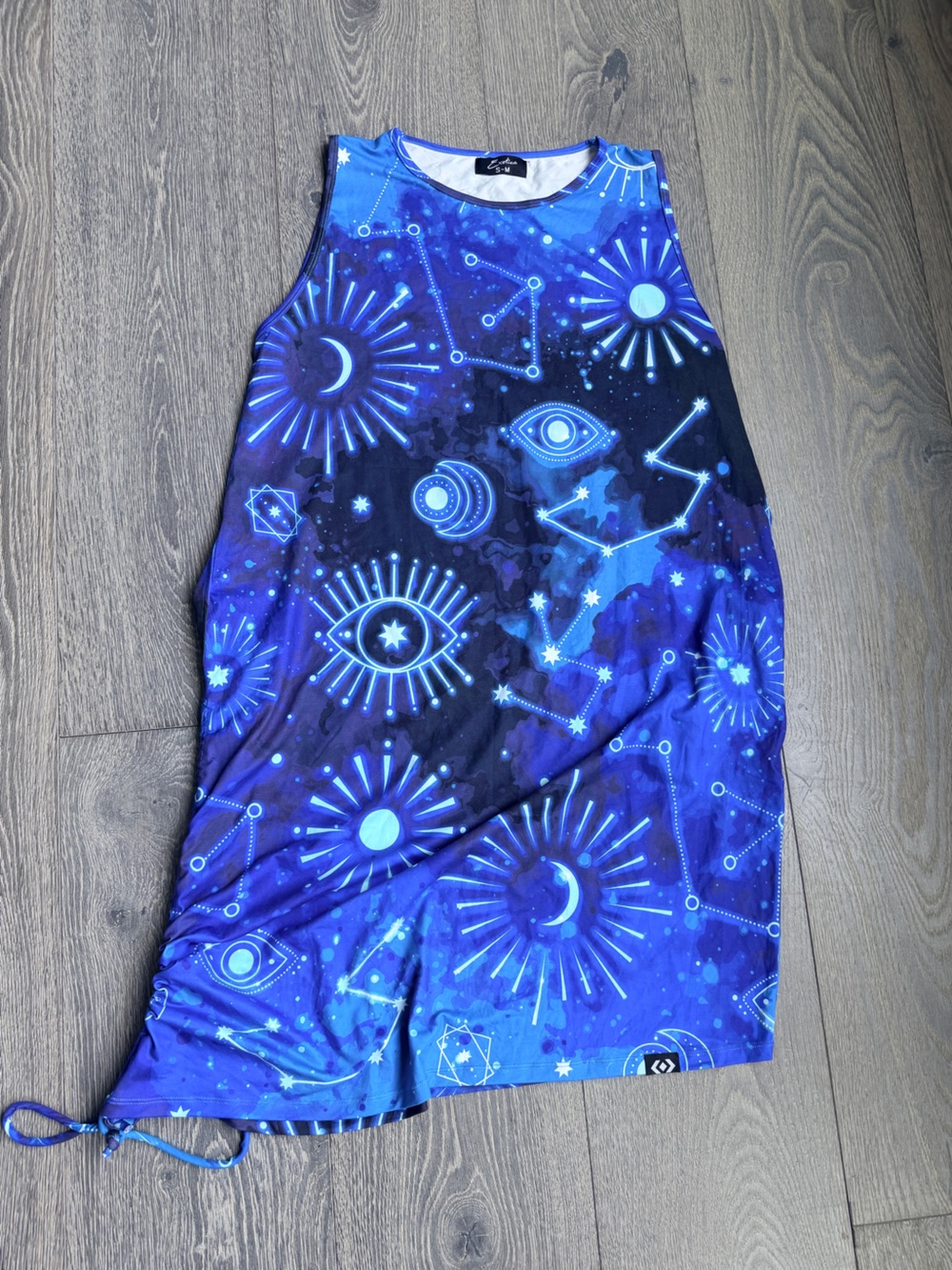 Exotica Imagine Nation Soft to Touch Lazy Girl Side Ruched Tank Dress